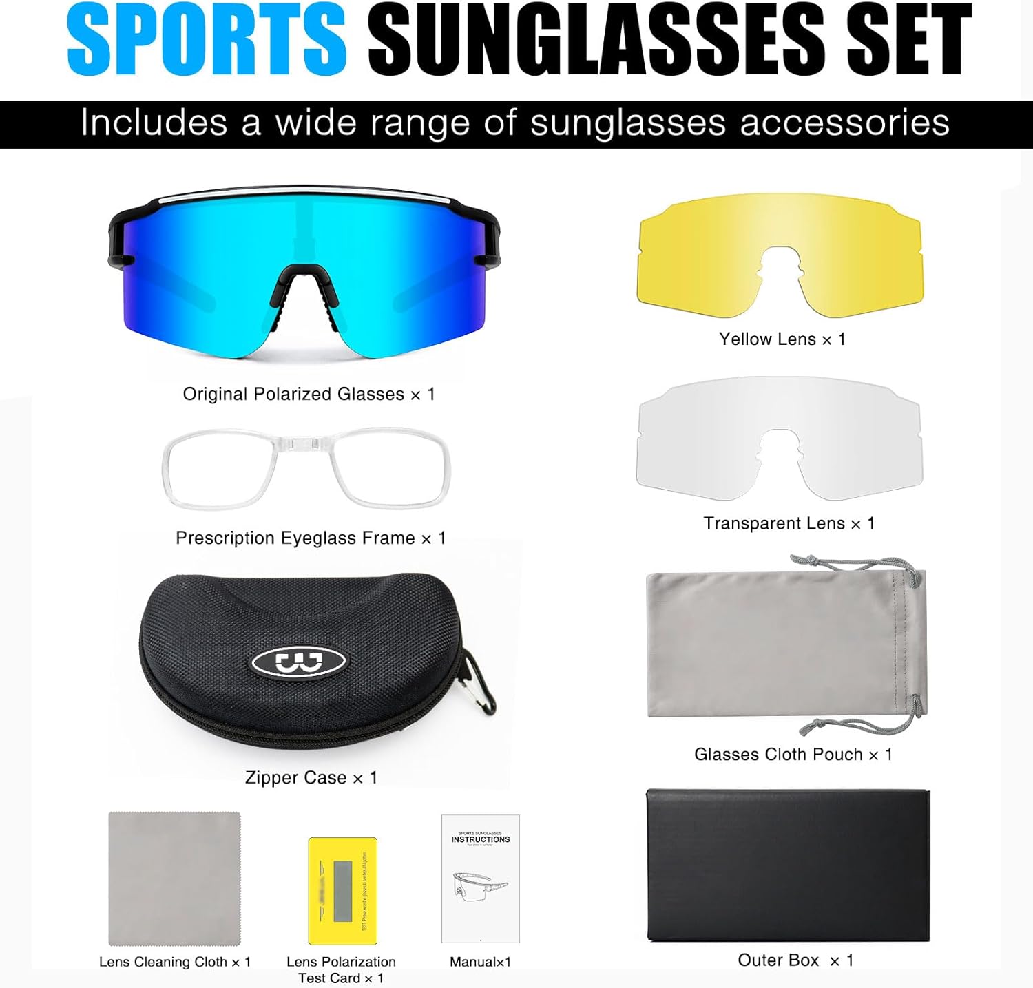 Thumbnail 5 de SPOSUNE Polarisierte Fahrradbrille mit 3 austauschbaren Gläsern (TR90) – für Frauen & Männer