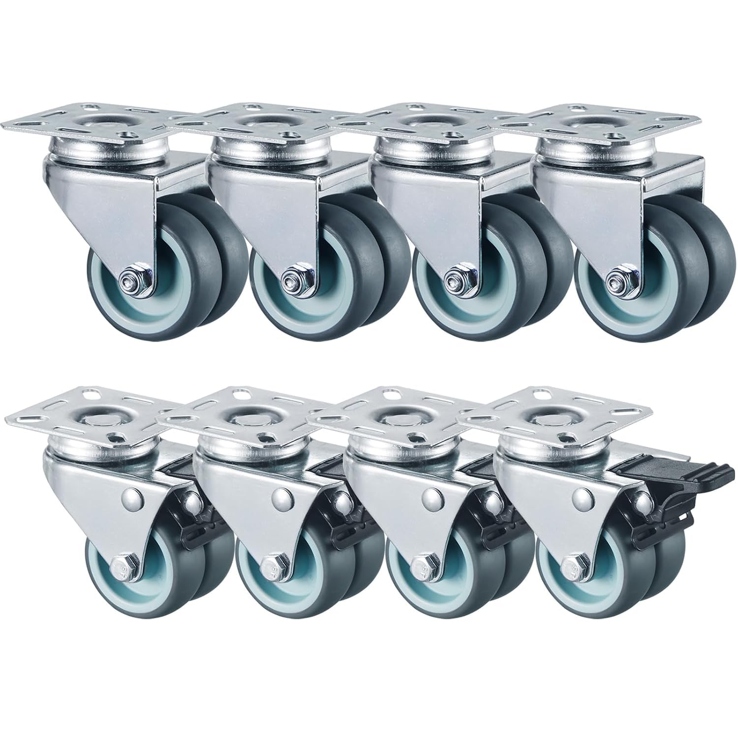 Detalle de LIFERUN 8 x 50 mm Heavy-Duty Swivel Castors with Brakes