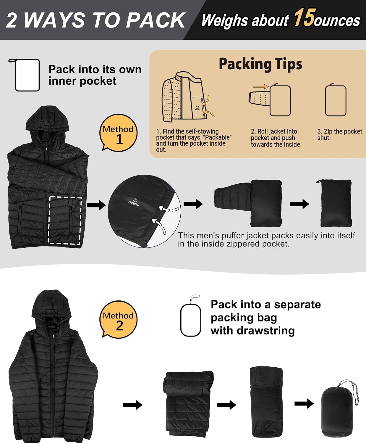 Thumbnail 4 de Outdoor Ventures Herren-Steppjacke, wasserfest