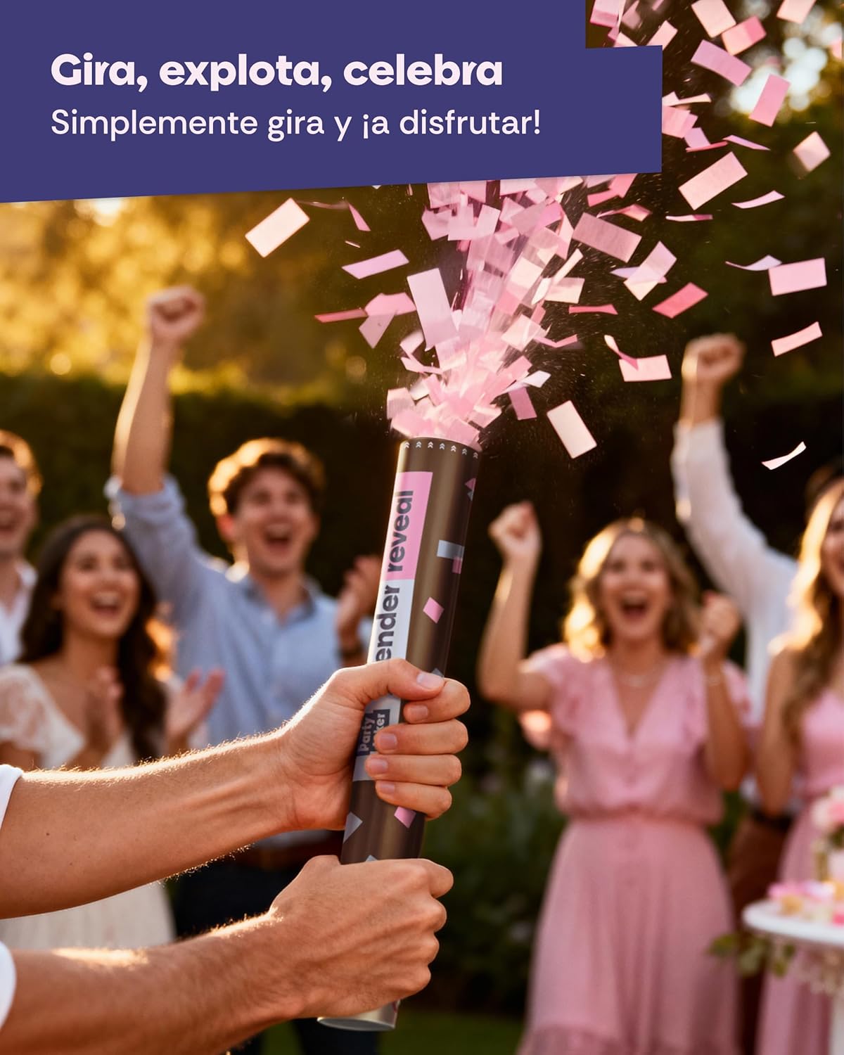 Thumbnail 4 de Partyjoker Cañón de Confeti Revelación de Género 4 unidades