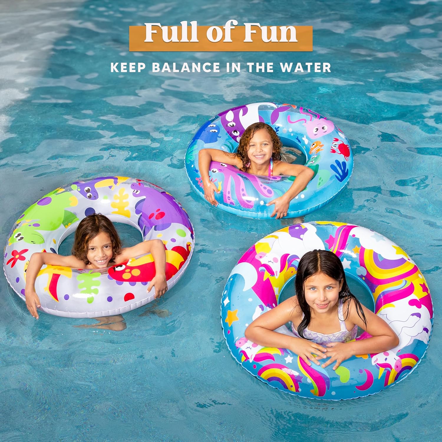 Thumbnail 2 de JOYIN 3 Pack Pool Floats (32-inch) Kids Pool Tube Ring Floats