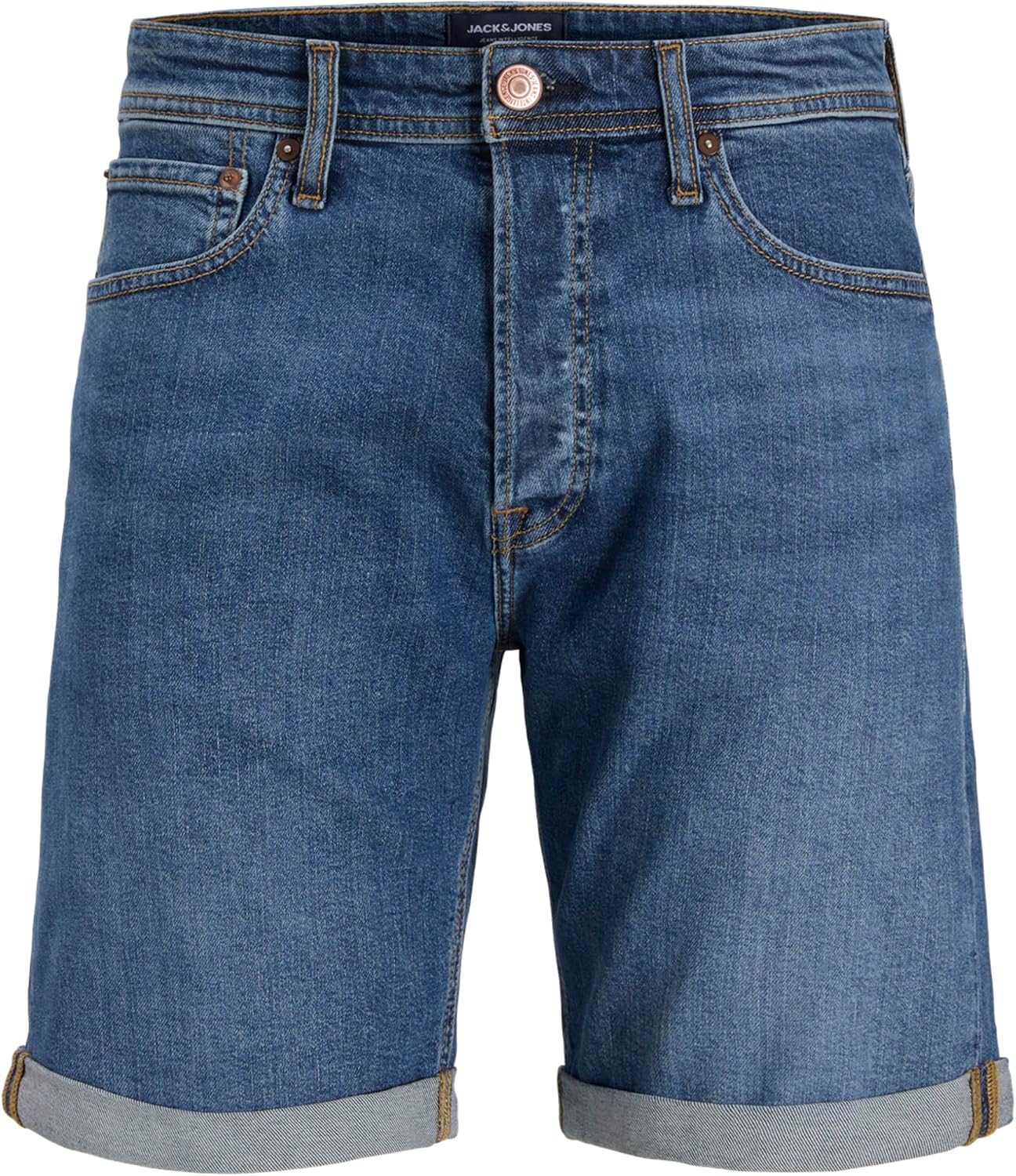 Detalle de Jack & Jones Herren Jeans-Shorts Regular Fit – Mid Rise, kurze Hose