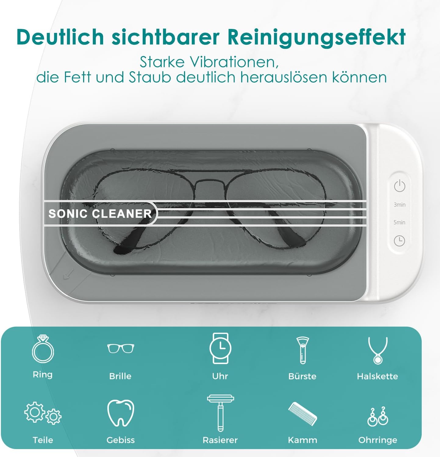 Detalle 2 de KECOOLKE Sonic Cleaner 400 ml 48.000 Hz