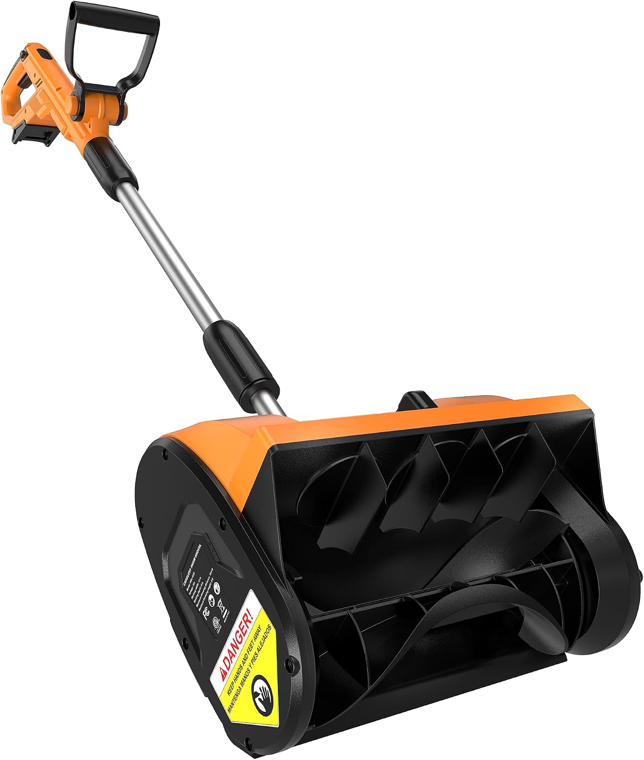 Wireless 12-inch snow shovel with directional plate