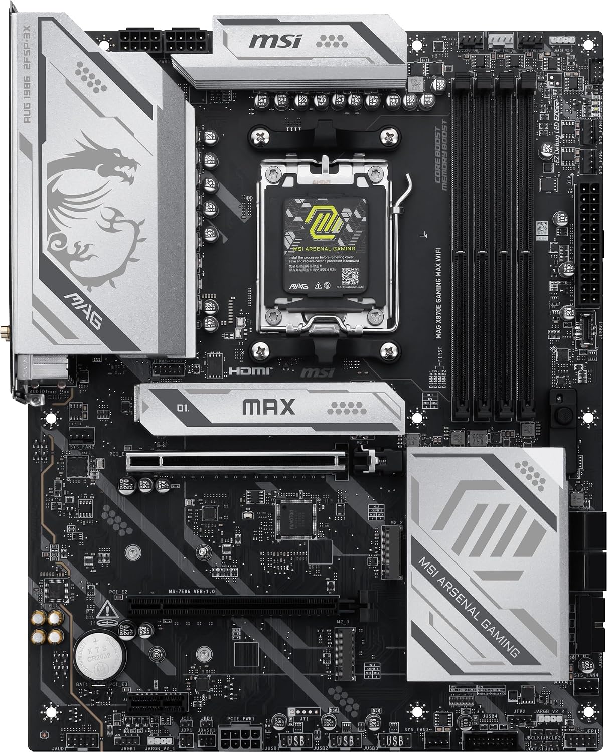 Detalle 2 de MSI MAG X870E GAMING MAX WIFI MB7003 ATXマザーボード、AM5・DDR5・Wi-Fi 7対応
