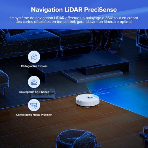 Thumbnail 6 de roborock Q7 L5+ Robot Aspirateur Laveur avec Station – 8000 Pa d’aspiration, navigation LiDAR et station autonvidante