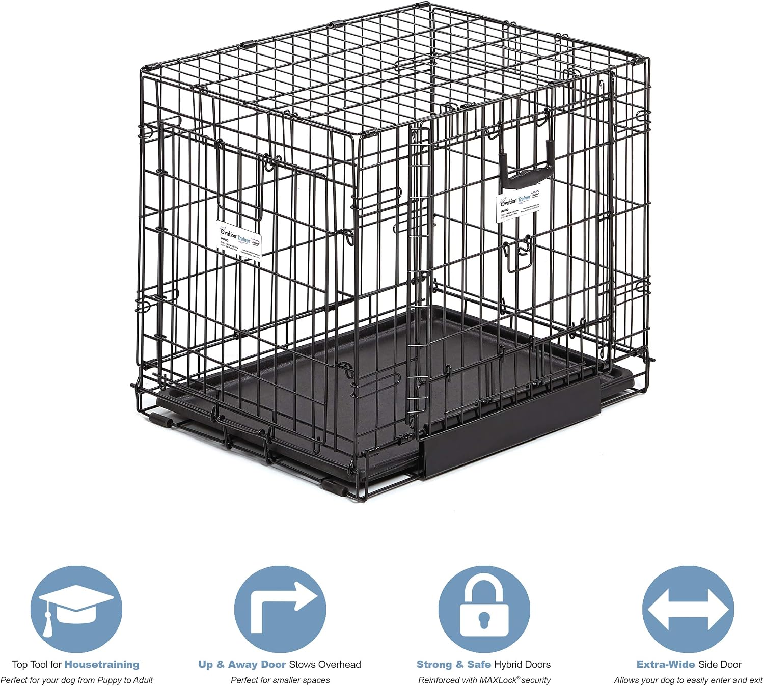 Detalle de MidWest Homes for Pets Small Ovation: gabbia pieghevole a doppia porta per cani di piccola taglia
