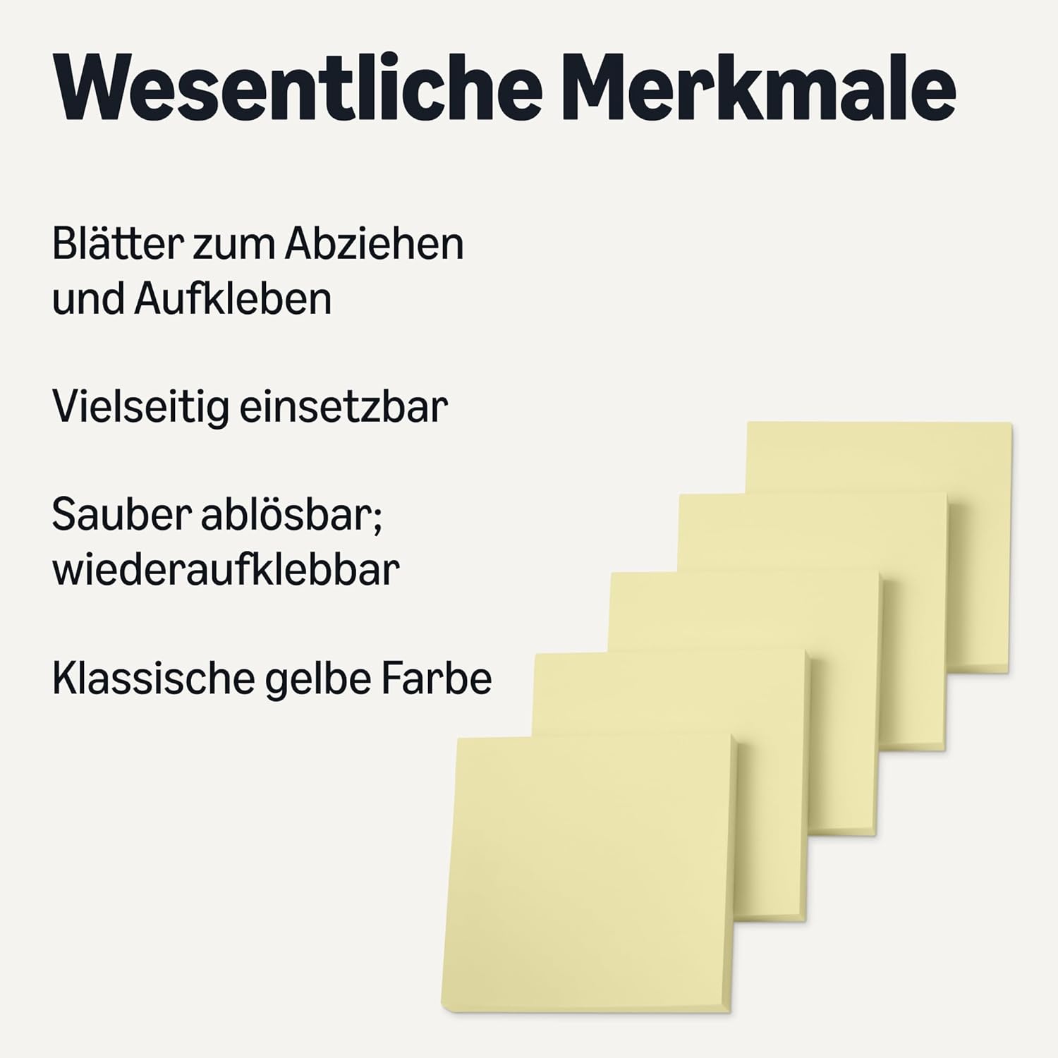 Detalle de Amazon Basics Quadratisch Haftnotizen – 7,6 x 7,6 cm, gelb, 18er-Pack