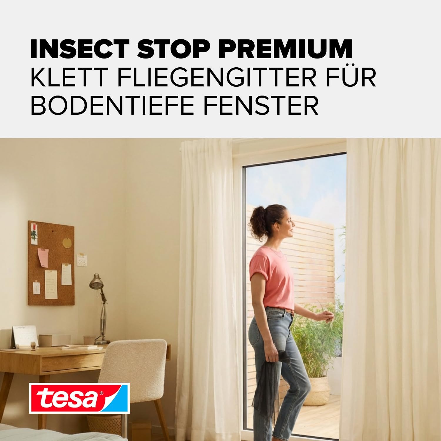 Thumbnail 3 de tesa INSECT STOP Klett Fliegengitter Premium für Fenster, 120 × 240 cm in Anthrazit