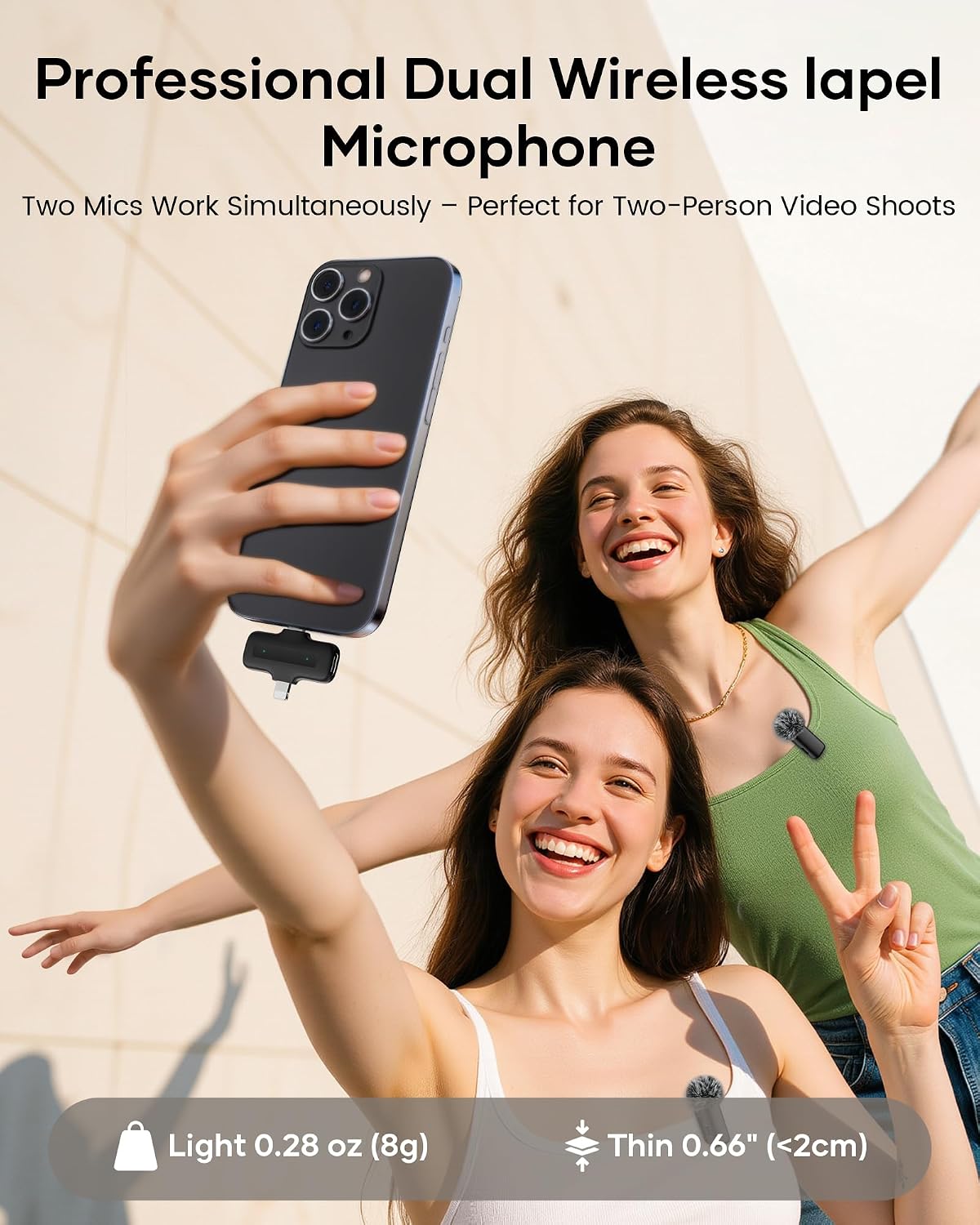 Thumbnail 6 de CZOCPOS mic-001 Wireless Lavalier Microphone, Dual Mics, 36-Hour Battery