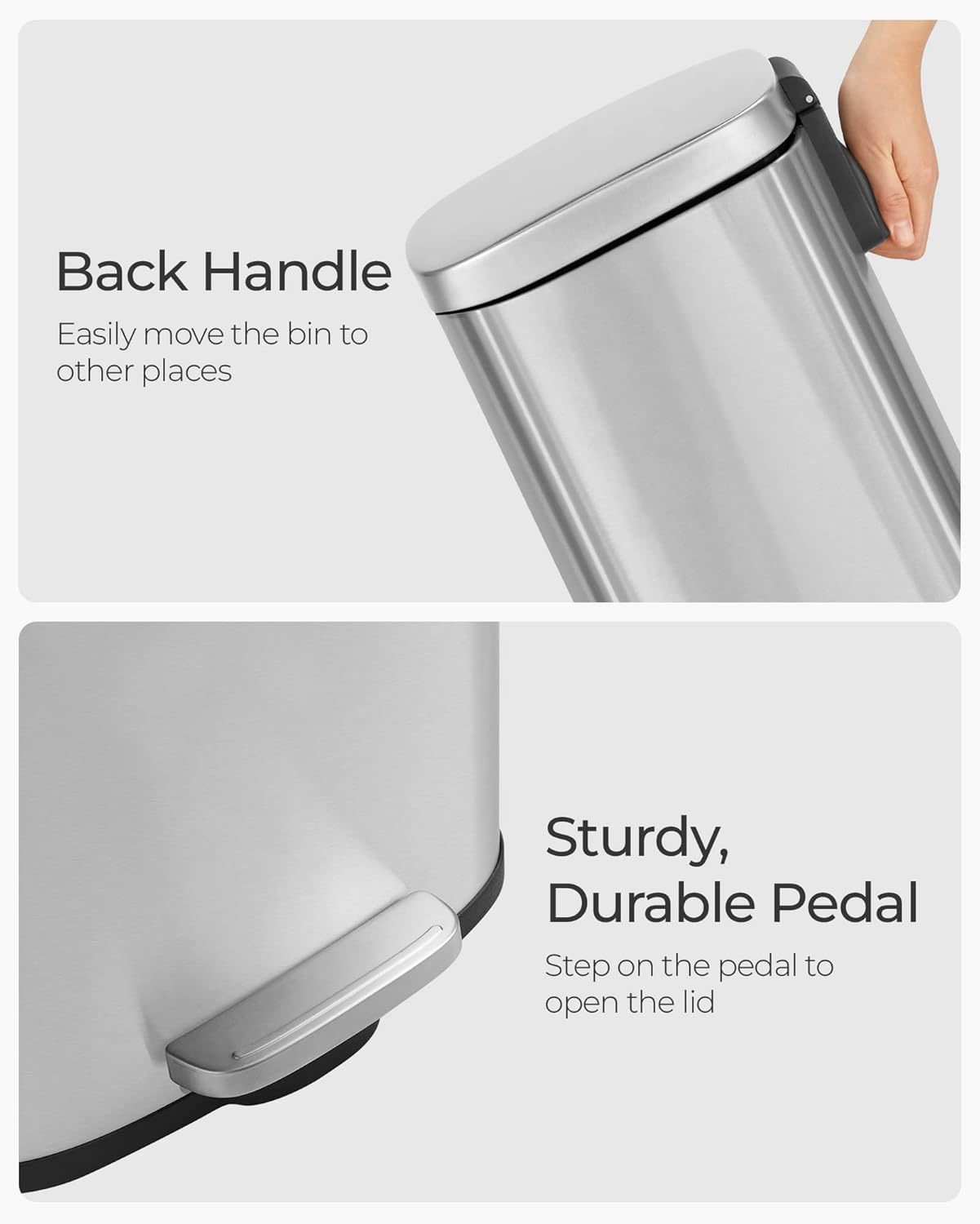 Thumbnail 6 de SONGMICS 30L kitchen pedal bin LTB03NL