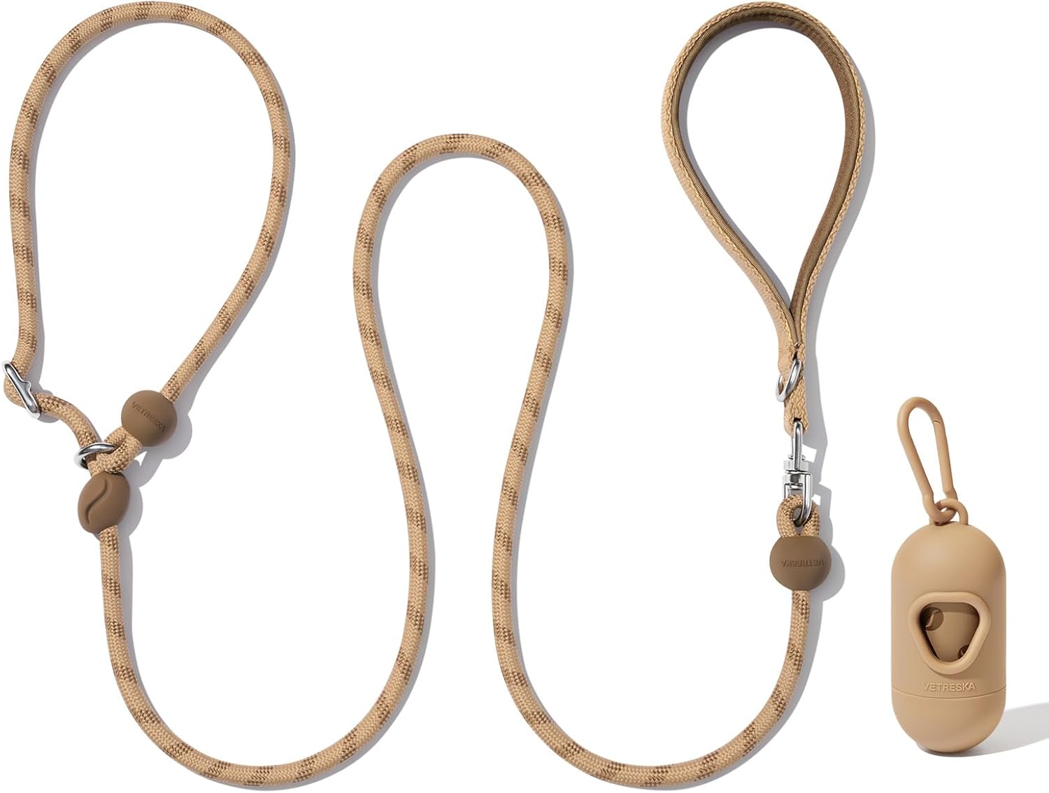 Detalle de VETRESKA No-Pull Slip Lead with Poop Bag Dispenser – All-in-One Training Lead for Medium/Large Dogs