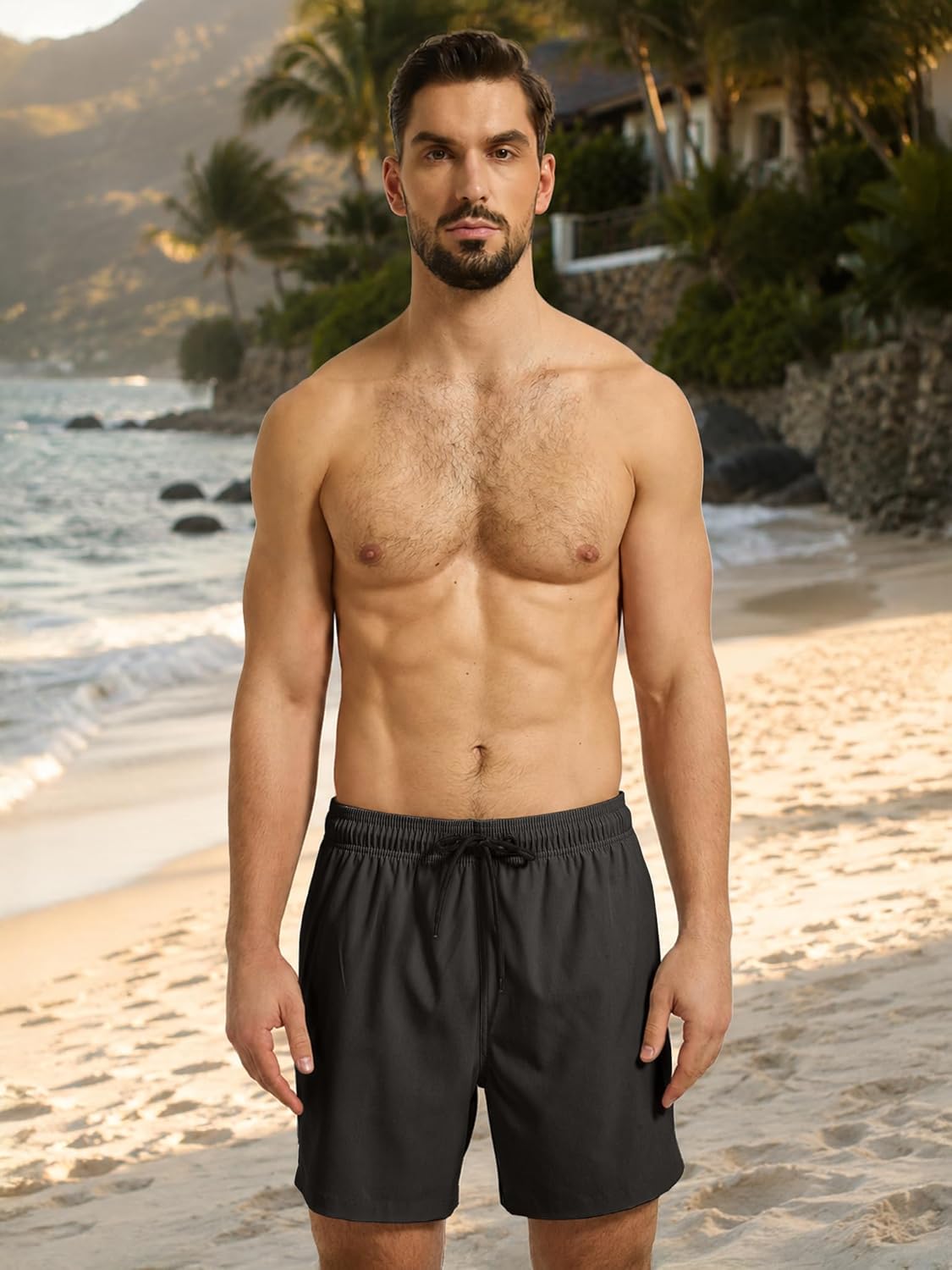 Detalle 2 de Arcweg Men's 2-in-1 Swim Trunks with Compression Liner and Quick-Dry 4-Way Stretch Fabric