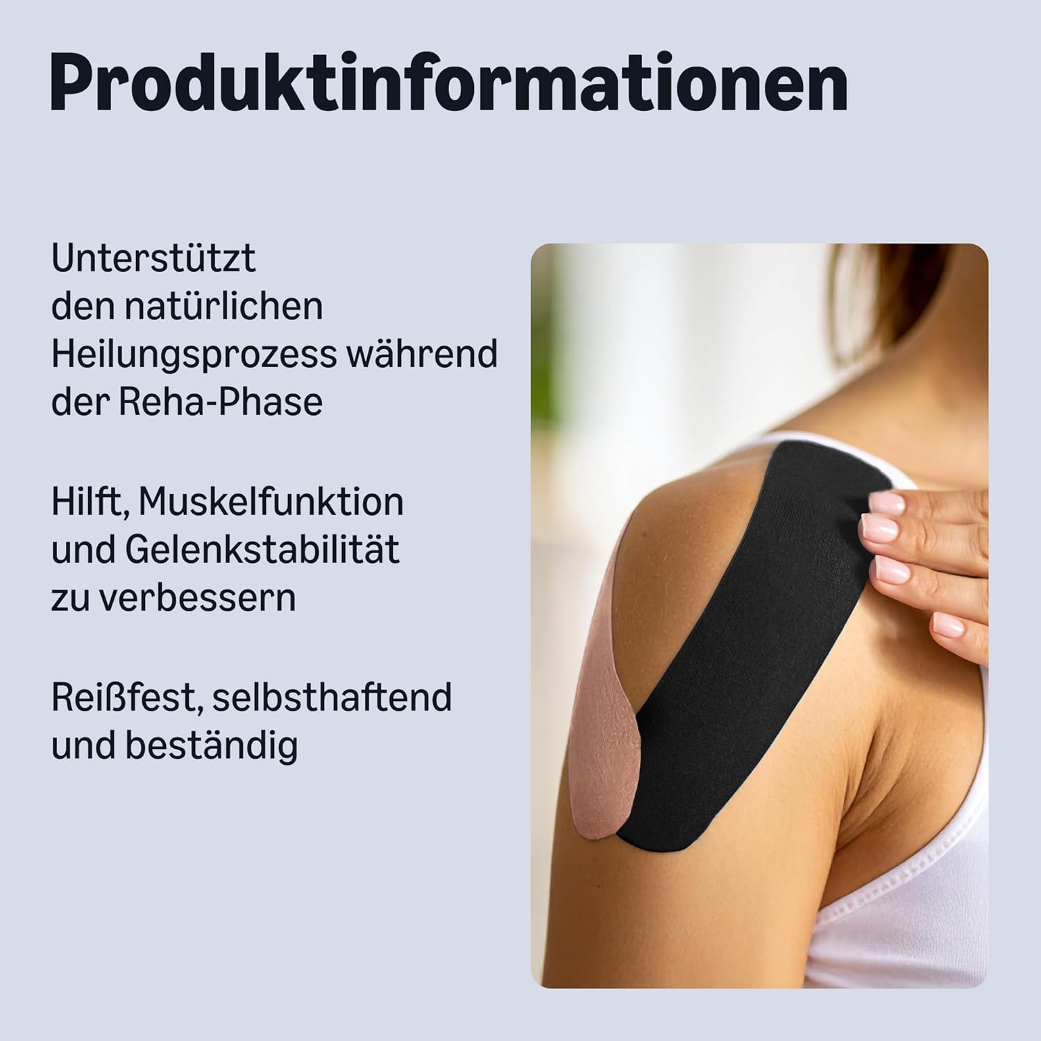 Thumbnail 2 de Healthcare by Amazon Kinesio-Tape (5 m x 5 cm) – 2er-Pack, Schwarz/Beige