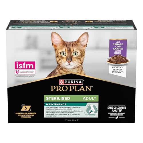 Detalle de Purina Pro Plan Sterilised Maintenance Canard – Alimentation complète pour chat adulte stérilisé (10 x 85 g)