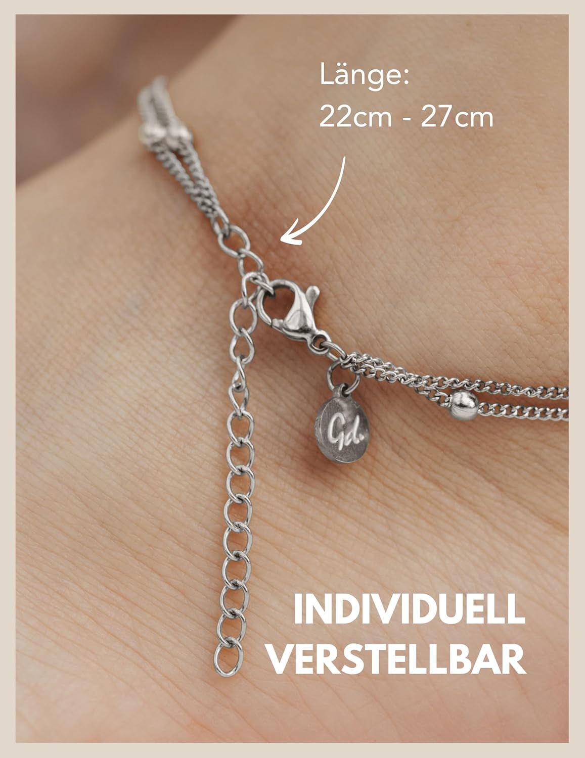 Thumbnail 3 de Gd. GOOD.designs Fußkettchen Herz verstellbar 22–27 cm