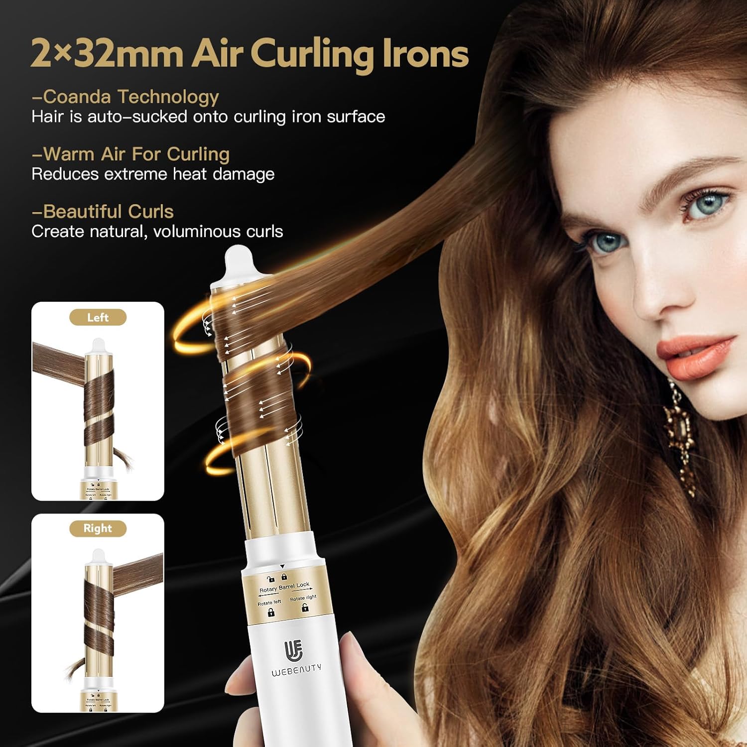 Thumbnail 4 de webeauty [6 in 1] Phon Capelli 110.000 giri/min e 500 milioni di ioni con 5 accessori, bianco