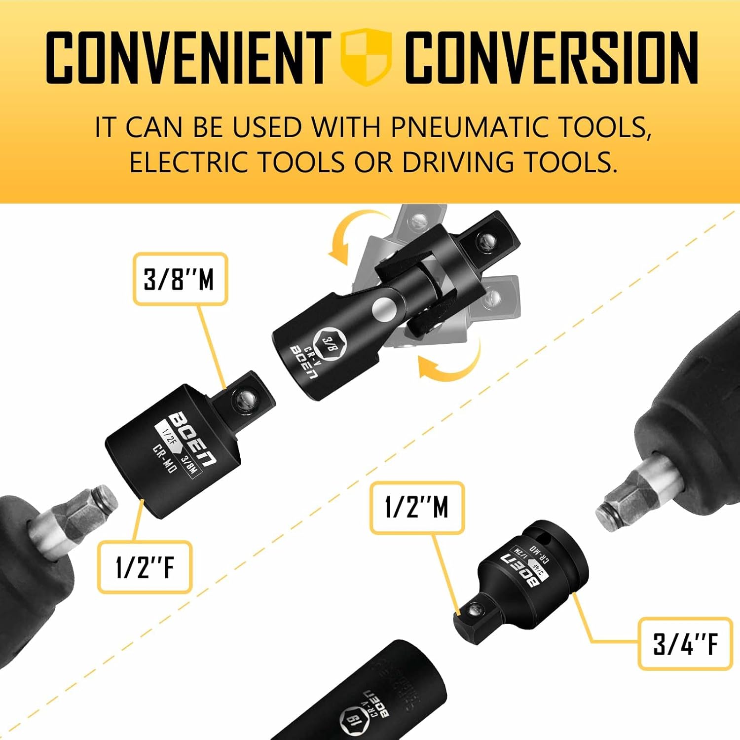Thumbnail 4 de boen 10-piece impact socket adapter set