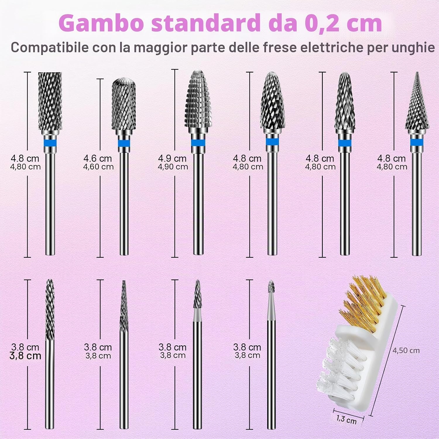 Thumbnail 6 de CGBE 10 Punte Fresa Unghie 3/32 Pollici: Set professionale per rimozione gel e cura cuticole