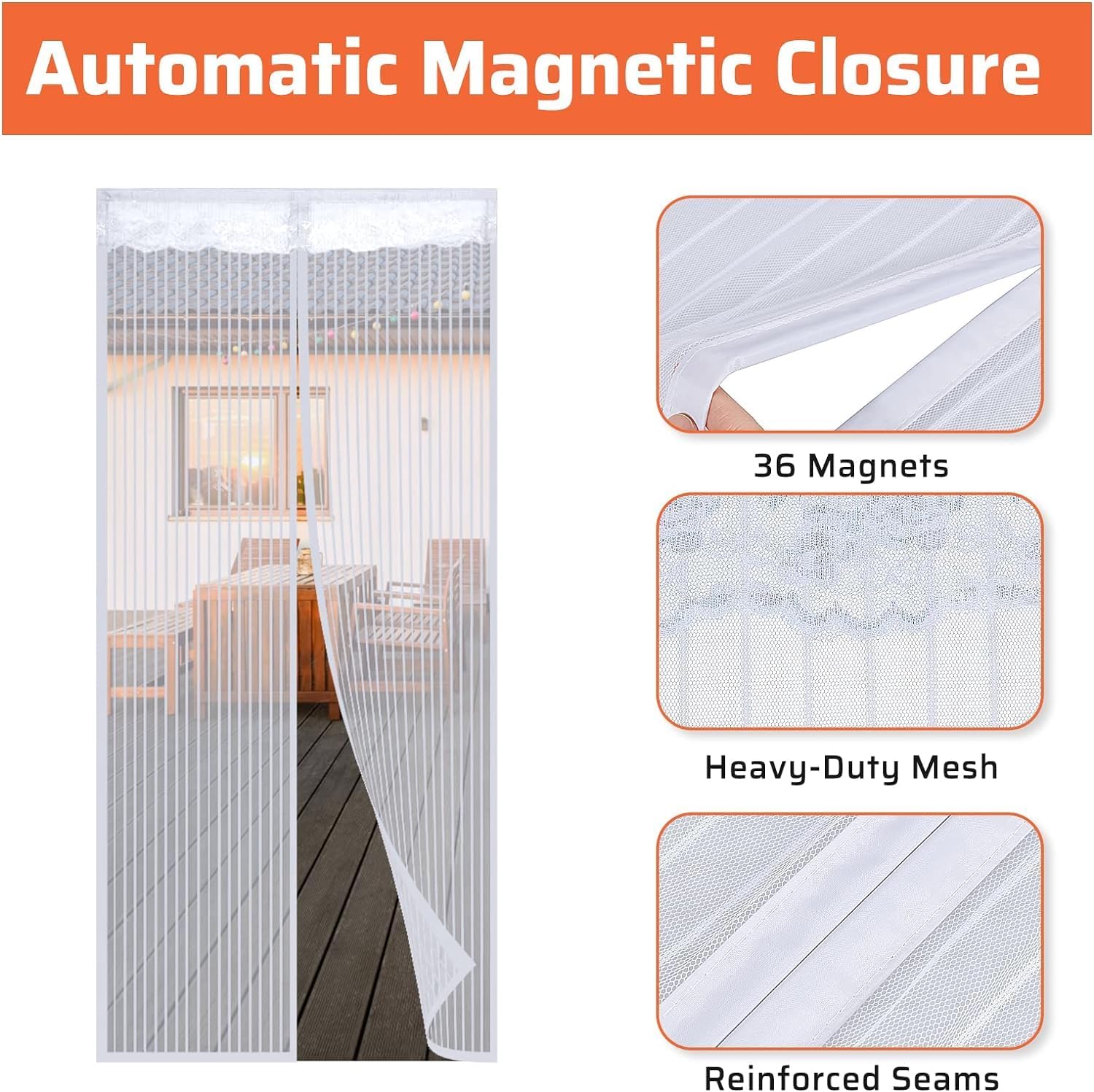 Thumbnail 3 de Anpro Magnetic Door Screen 90x212 cm