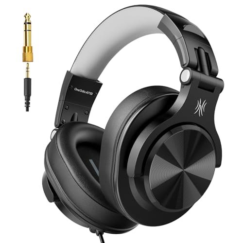 Detalle de OneOdio A71D: Auriculares de estudio con micrófono y diseño plegable para DJ, grabación y mezcla