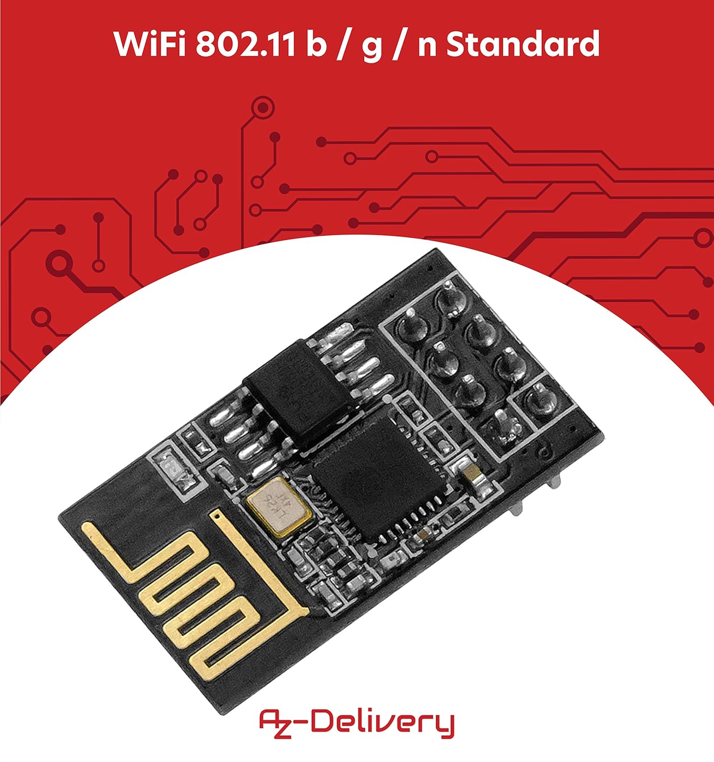 Thumbnail 1 de AZDelivery ESP8266X ESP-01S WLAN WiFi: modulo per Arduino e Raspberry Pi con guida e-book