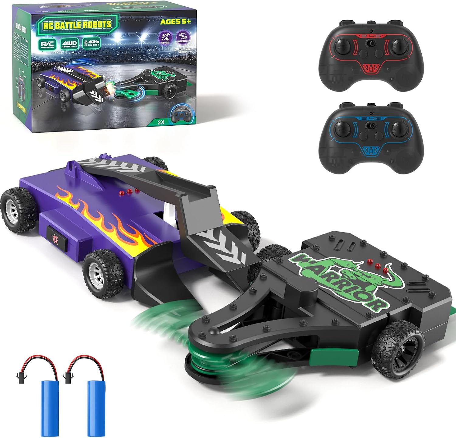 Imagen de Remote Control Battle Robots for Kids Aged 5–12 – 2-Pack RC Battle Cars with Dual Controllers en OfertitasTOP
