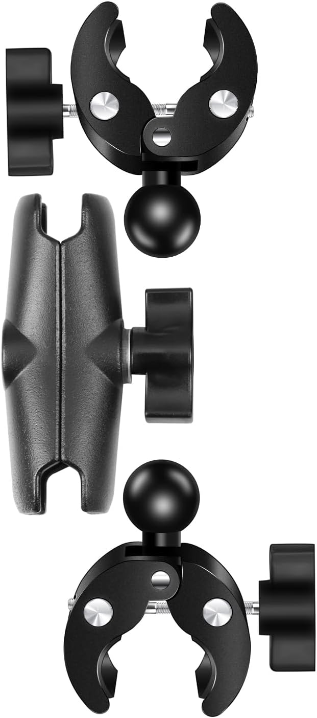 Thumbnail 5 de Double Super Crab Clamp motorcycle handlebar tap-action camera clamp with rotating ball head (360°) — dual clamp for action cameras, rods and tripods