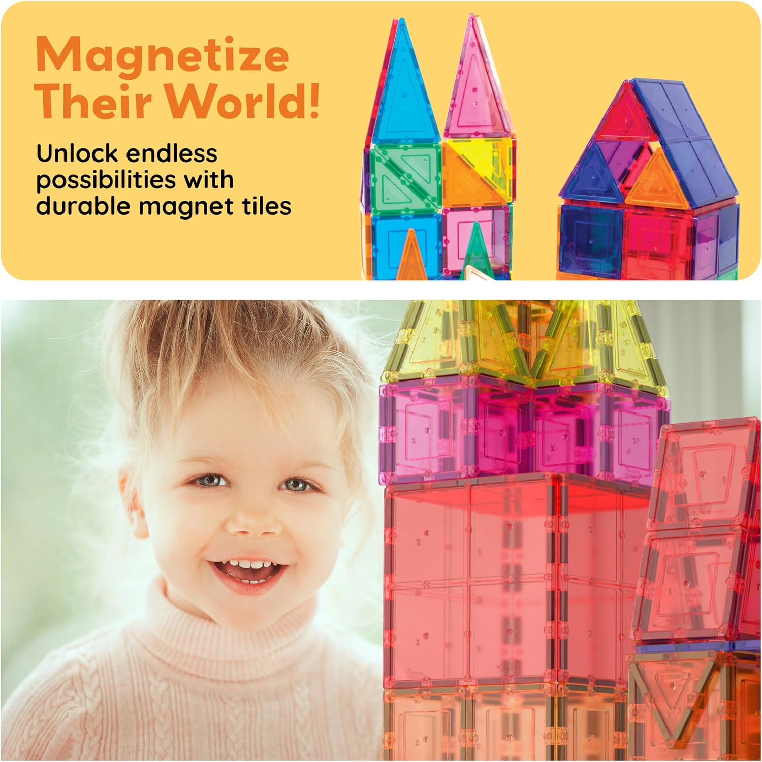 Detalle de PicassoTiles 60 Piece Magnetic Building Set