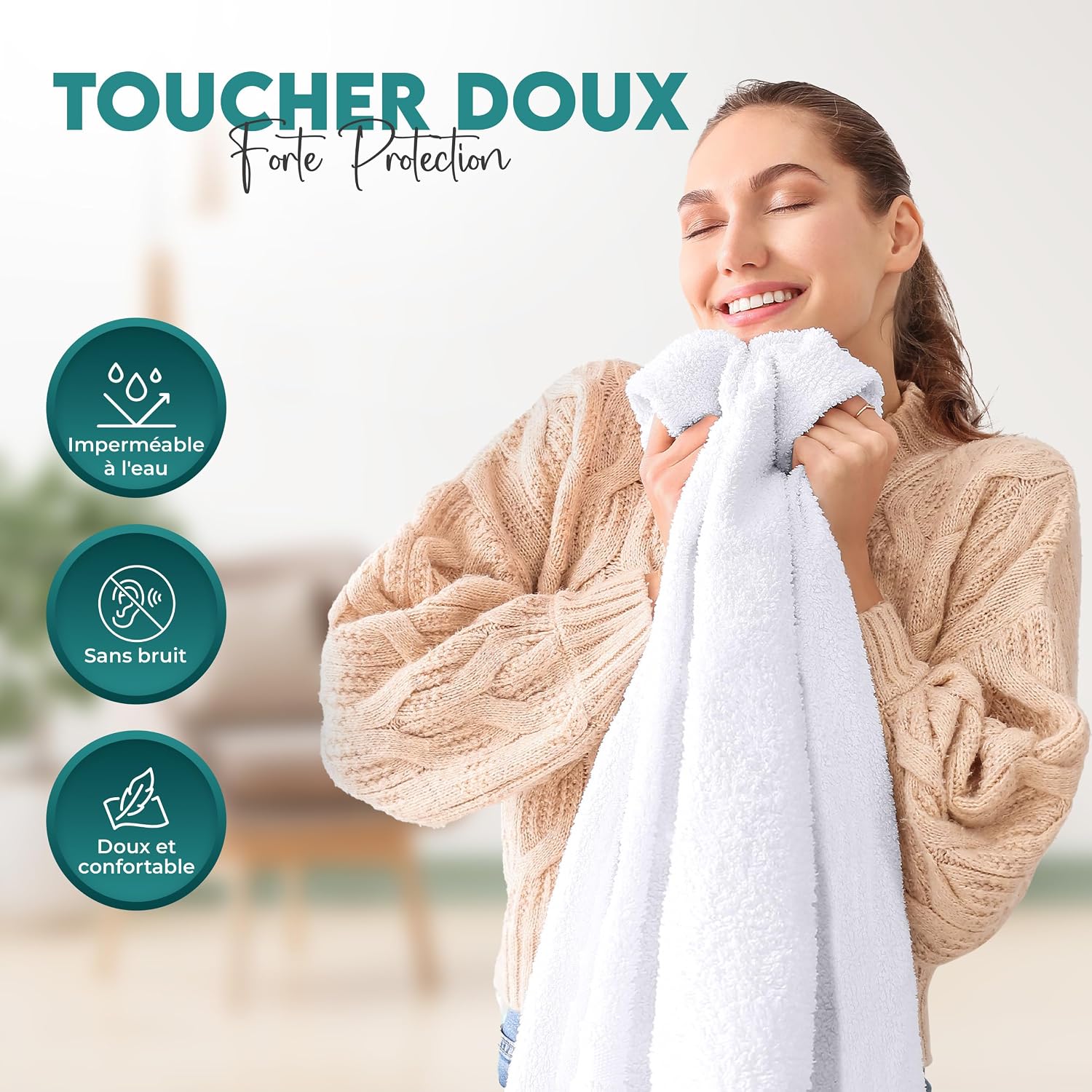 Detalle de Protege Matelas Impermeable Utopia Bedding 160 x 200 cm, pour Matelas jusqu’à 40 cm d’épaisseur