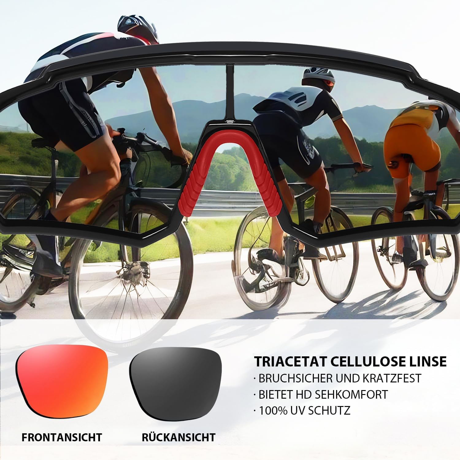 Detalle de DUCO Lunettes de soleil de sport polarisées UV400 TR90 (DC0068) pour homme et femme