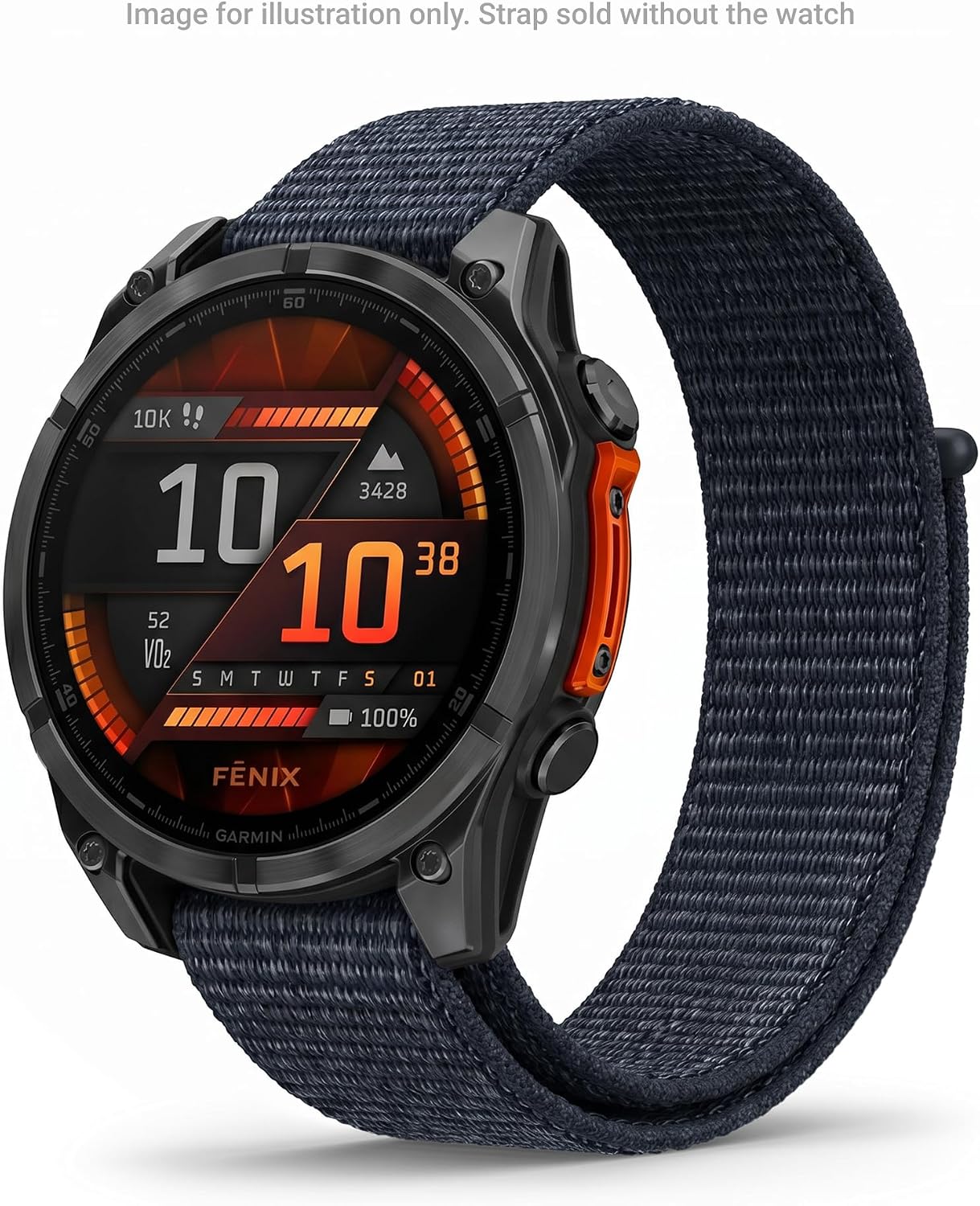Detalle de Garmin UltraFit Watch Straps (22mm) – Lightweight Nylon, Granite Blue