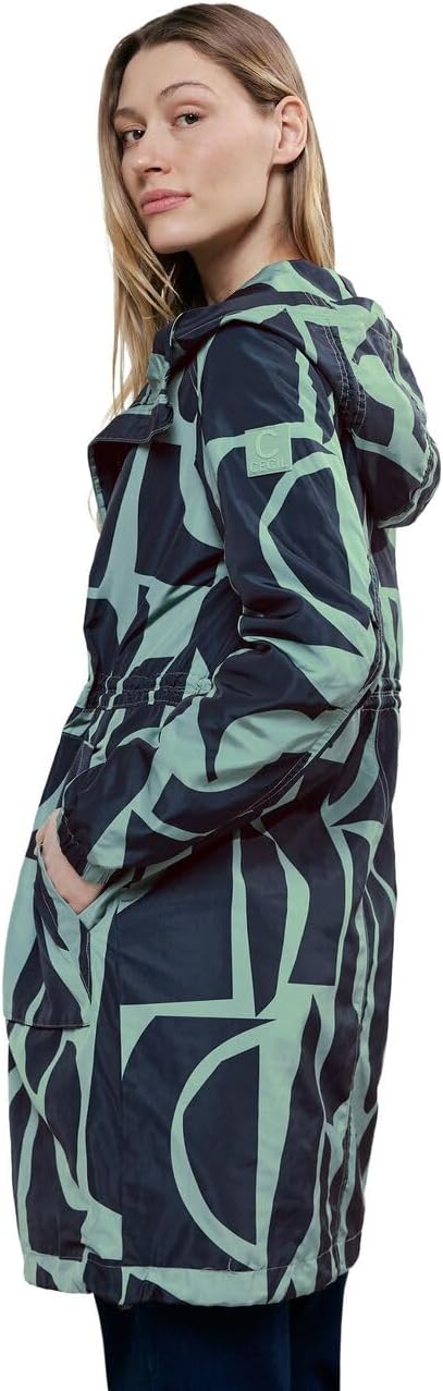 Detalle 2 de Cecil Übergangsmantel mit Kapuze – sportiver, zweireihiger Look für Damen