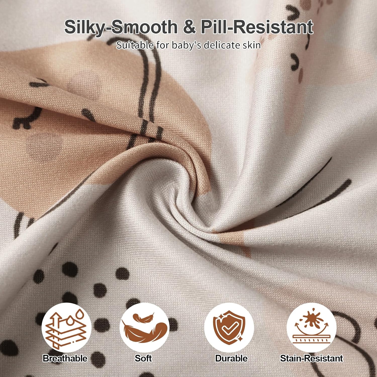 Detalle de IOCCLH Baby Crib Sheets 2-Pack, 28 x 52 x 8-Inch Microfiber, Sleeping Moon & Mars