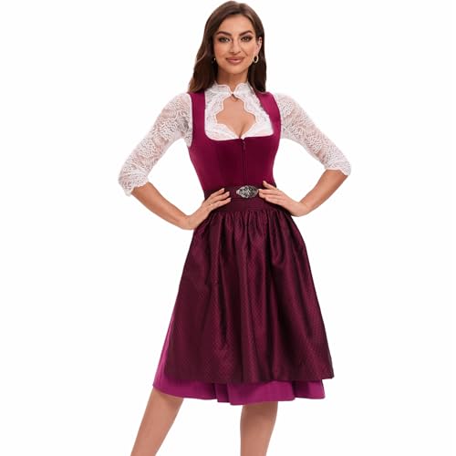Thumbnail 4 de Goxozzy Dirndl Bluse Damen – Langarm, Weiß/Schwarz, Größe 34–44