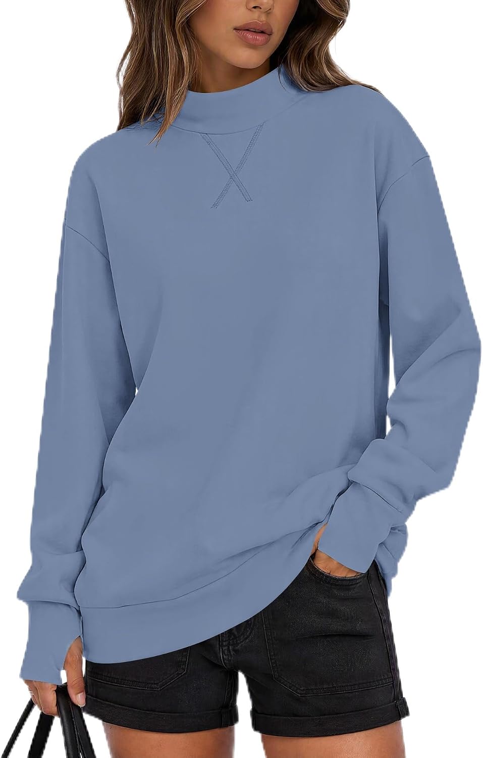 Detalle 2 de AUSELILY Women's Mock Neck Sweatshirt