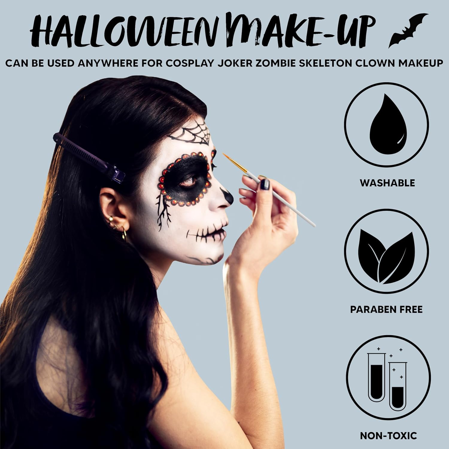 Thumbnail 5 de Spooktacular Creations Halloween Makeup Kit, 3 Oil-Based Colors, Brushes & Sponges