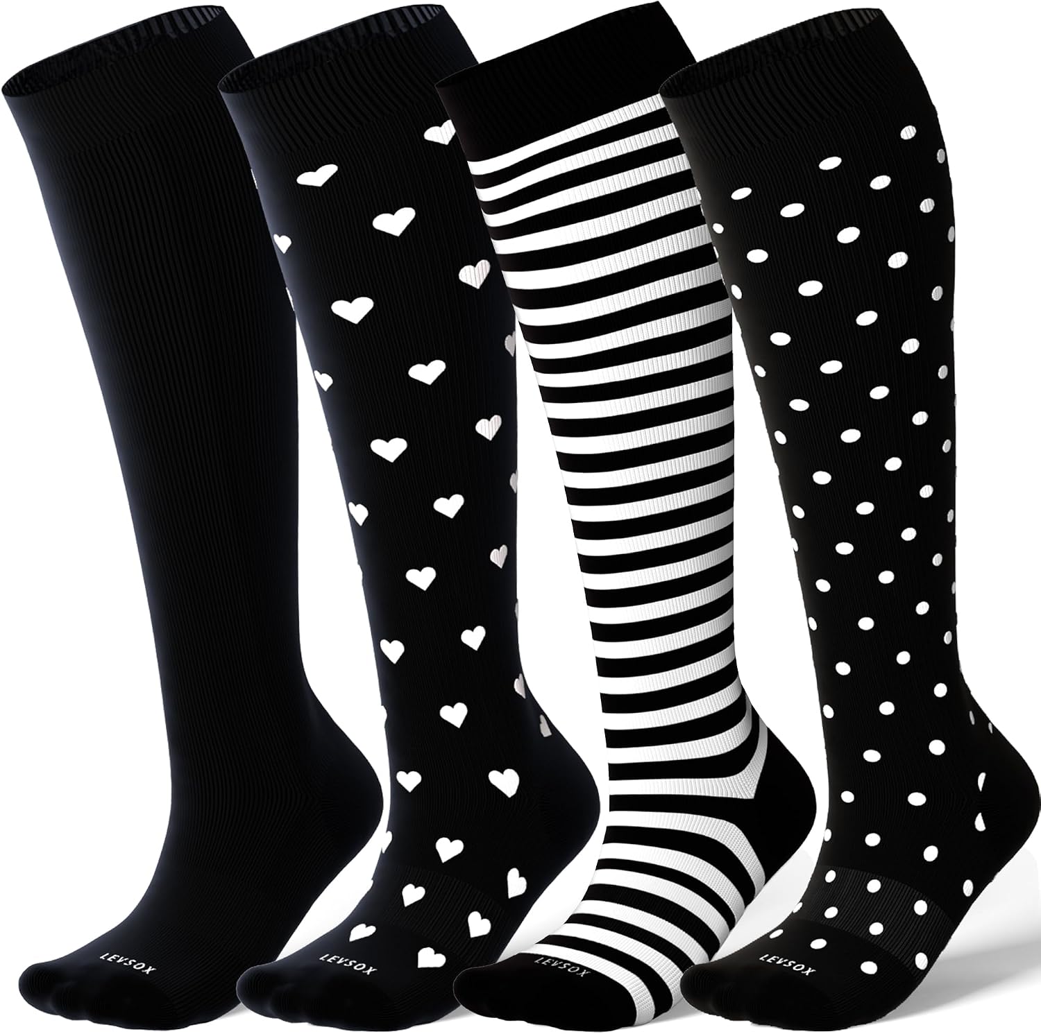 Detalle de LEVSOX Bamboo Visco Compression Socks for Pregnant Women, 20-30 mmHg Knee-High