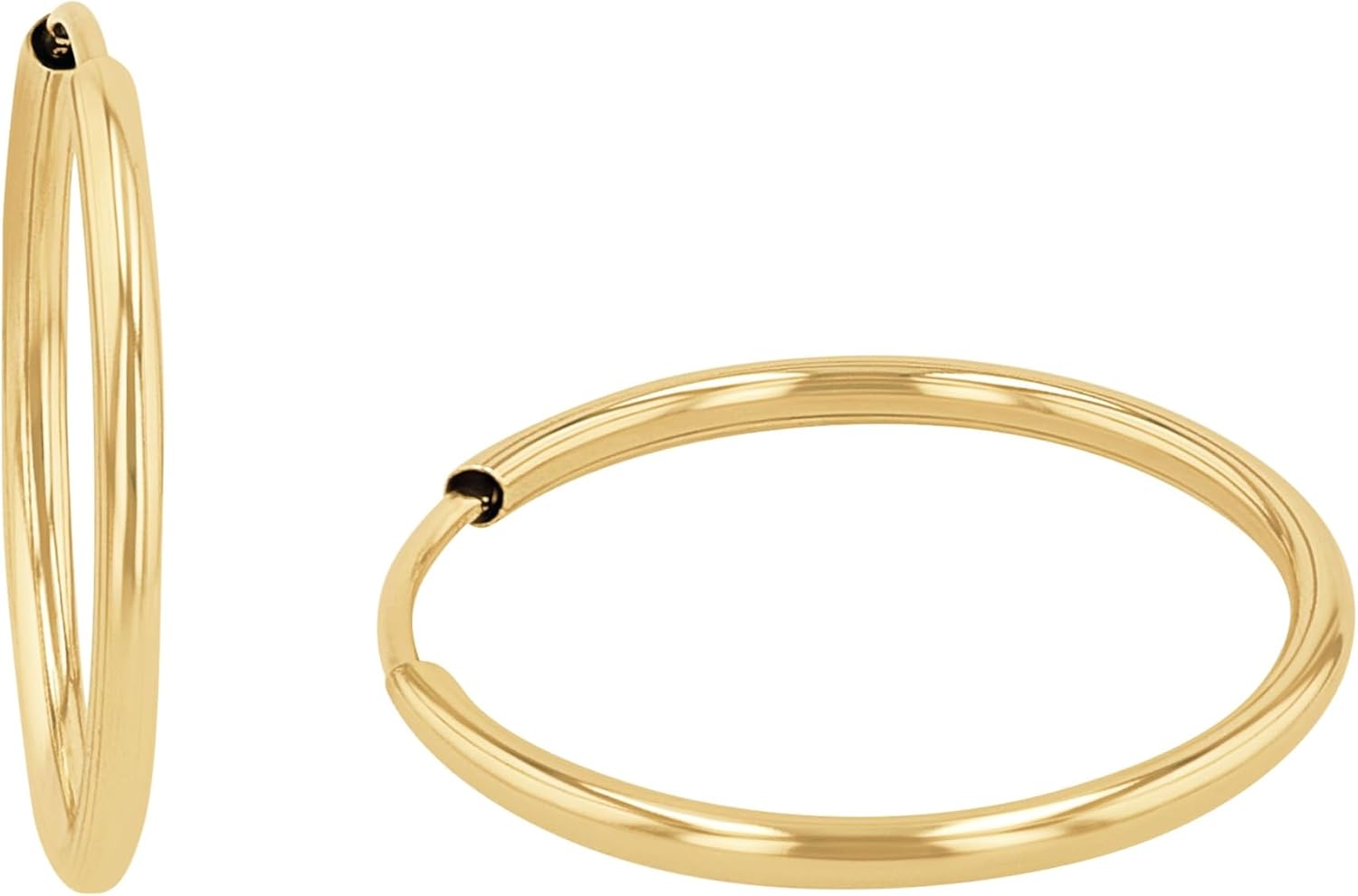 Detalle de Amor Creolen Damen Ohrschmuck in Geschenkbox – 375er Echtgold, hypoallergen, zeitloses Design