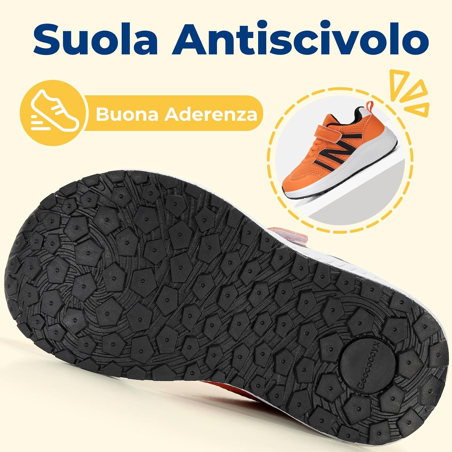 Detalle 2 de Geococcyx Scarpe Bambino/Bambina Pianta Larga Antiscivolo Traspiranti (26–36 EU)