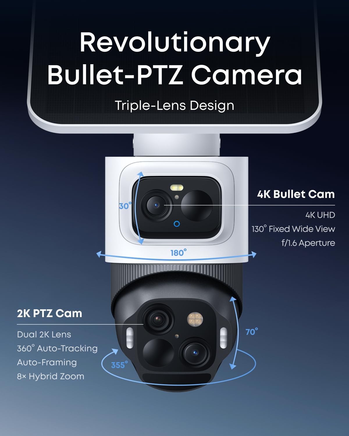 Detalle de eufy Security T8172 eufyCam S4 2-Camera 4K Solar PTZ Security System