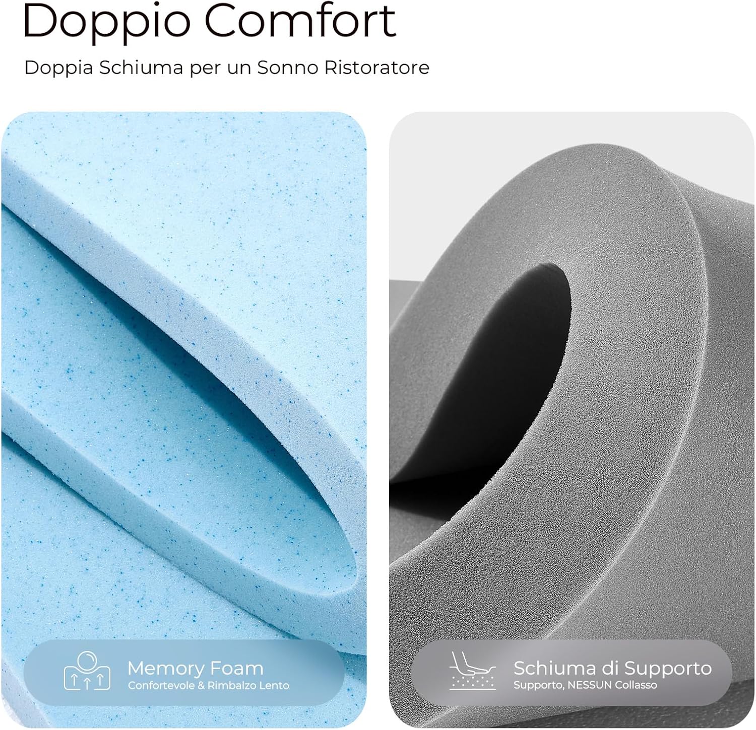 Detalle de Sweetnight Materasso Topper con Memory Foam in Gel 90x190 cm – 10 cm di spessore