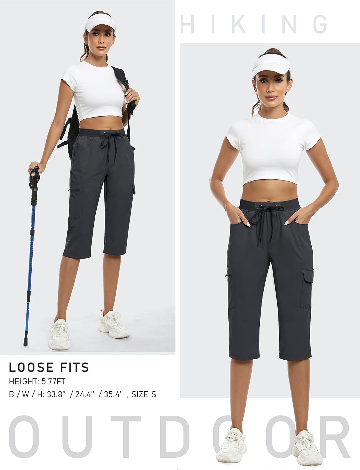 Thumbnail 6 de MoFiz Capri Pants for Women: Lightweight Ice Cool Capris with 4 Pockets