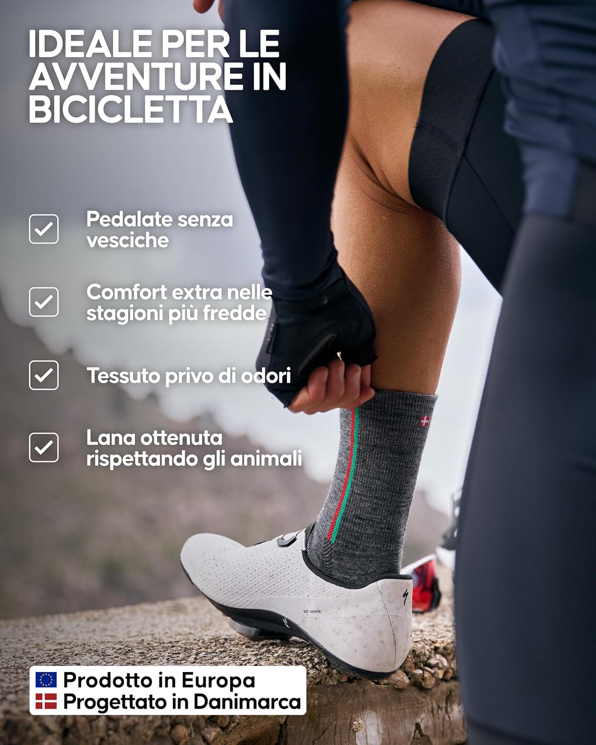 Detalle 1 de DANISH ENDURANCE Calze Merino ciclismo 43-47