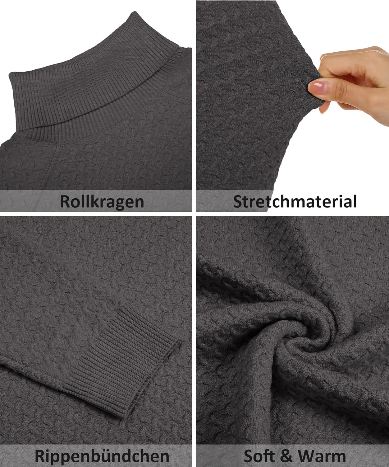 Thumbnail 4 de COOFANDY Pull Col Roulé Homme en Maille Doux — Élégance et Confort pour l’Hiver