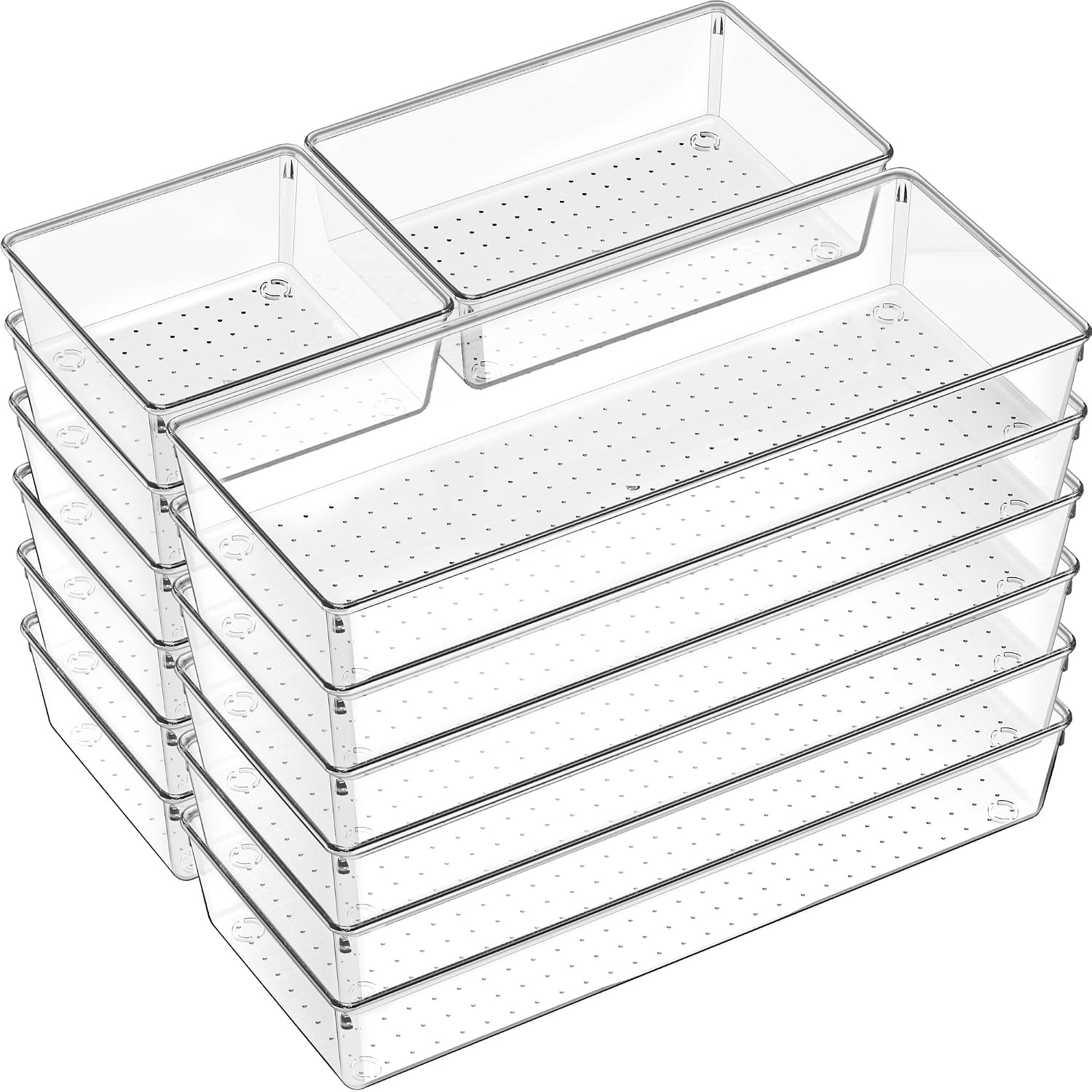 Detalle de Criusia 18-Piece Clear Drawer Organizer Set