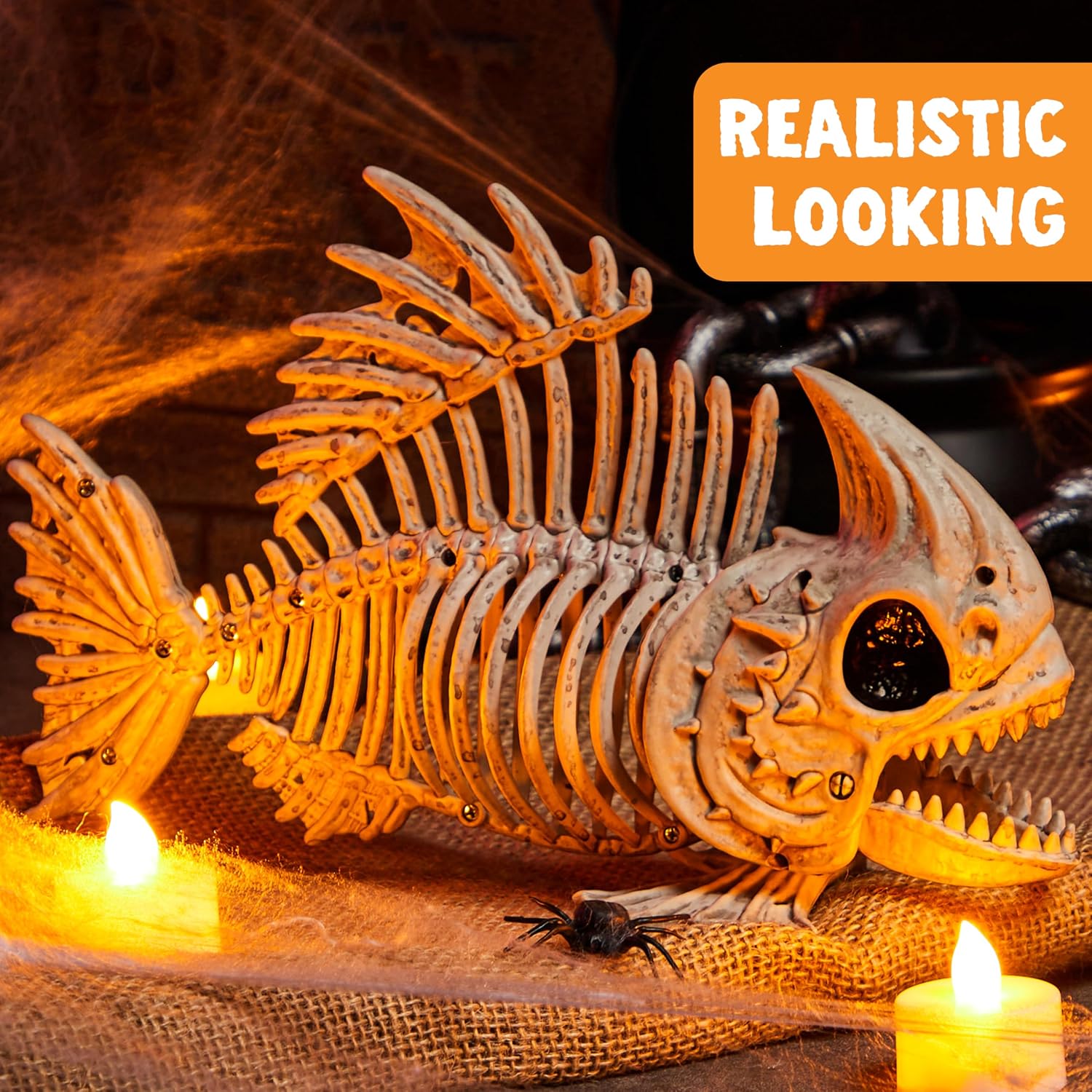 Detalle de JOYIN 15521 Posable Fish Skeleton Decorations, 9.5-Inch, 2-Piece Set