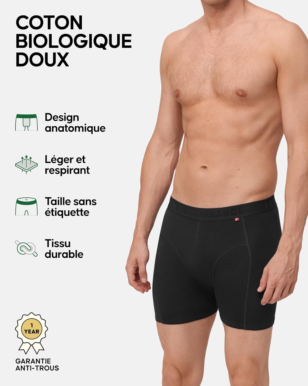 Thumbnail 1 de DANISH ENDURANCE Boxers en coton bio ultra doux et respirants – Lot de 3 ou 6