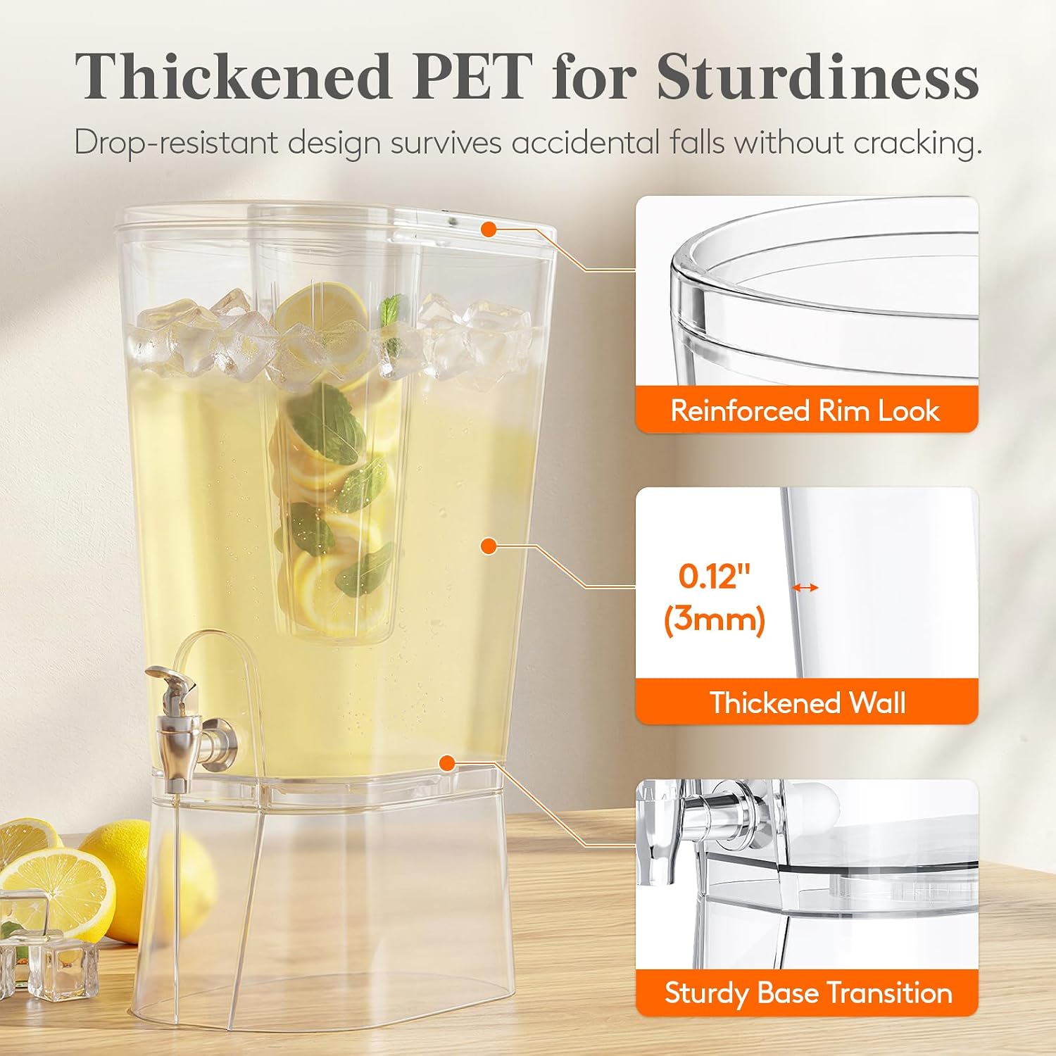 Thumbnail 3 de Lifewit 3 Gallon Drink Dispenser for Parties: Large, BPA-Free, Leak-Proof Beverage Container