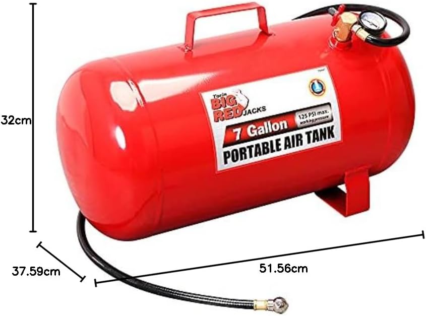Thumbnail 6 de Torin T88007 draagbare luchttank van 7 gallon in aluminium, rood